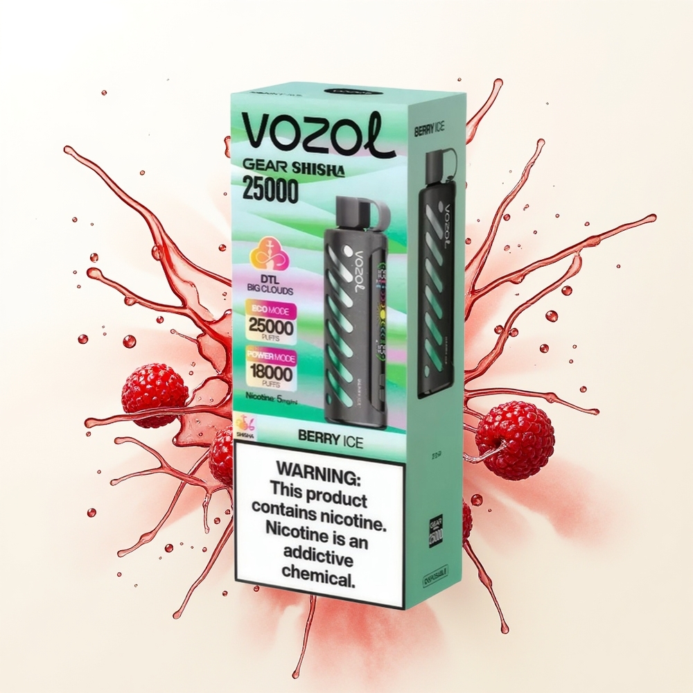VOZOL Gear Shisha 25000 Jagodowy Lód z Dual Mesh i 5mg Nikotyny