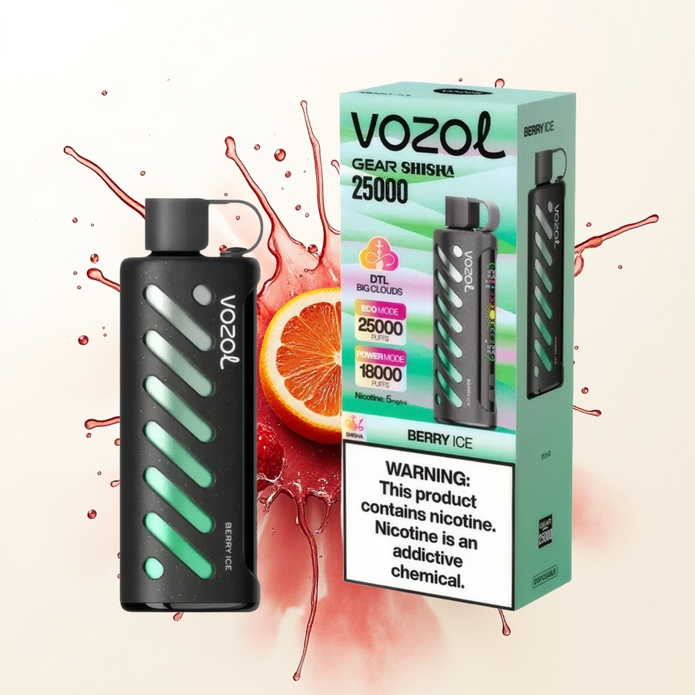 VOZOL Gear Shisha 25000 Jagodowy Lód z Dual Mesh i 5mg Nikotyny