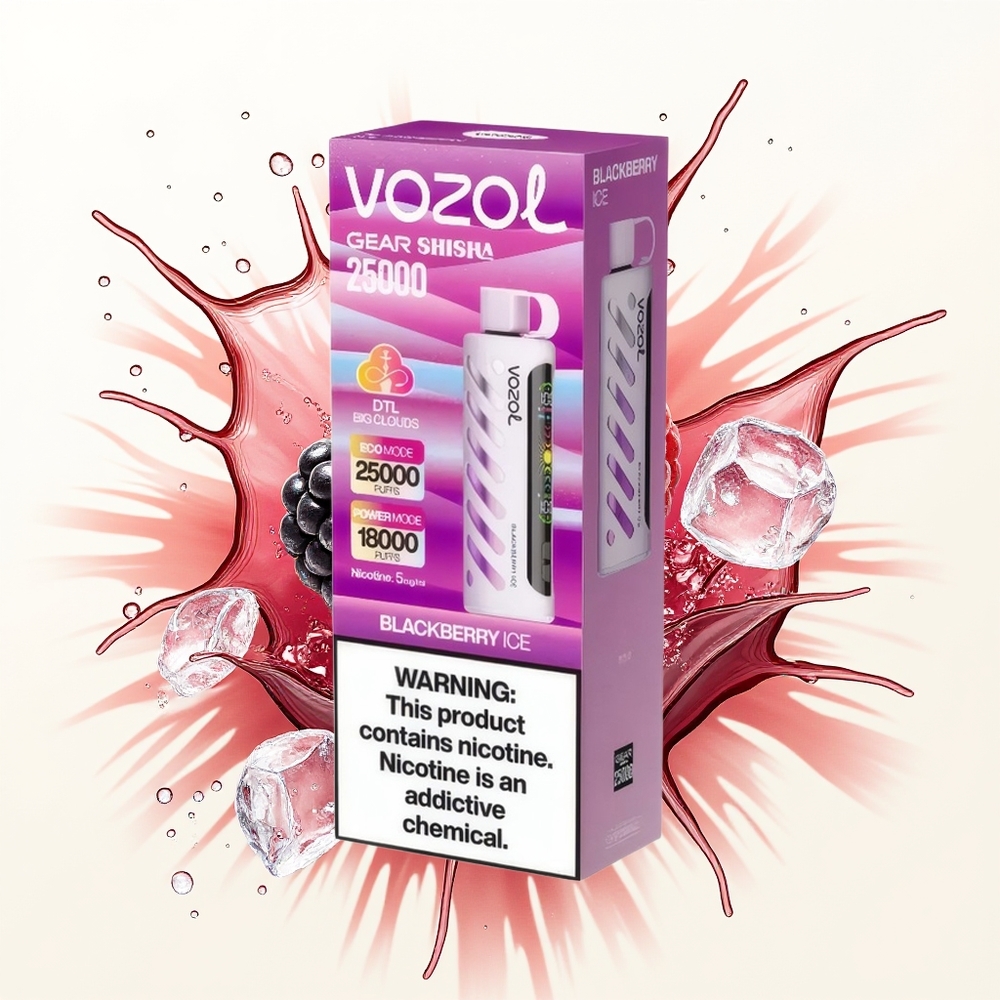 VOZOL Gear Shisha 25000 Jeżyna Lód z Podwójnym Modes i S.i.L.C Tech