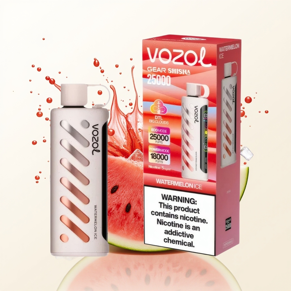 VOZOL Gear Shisha 25000 Lodowy Arbuz z Podwójnym Mesh i S.i.L.C Tech