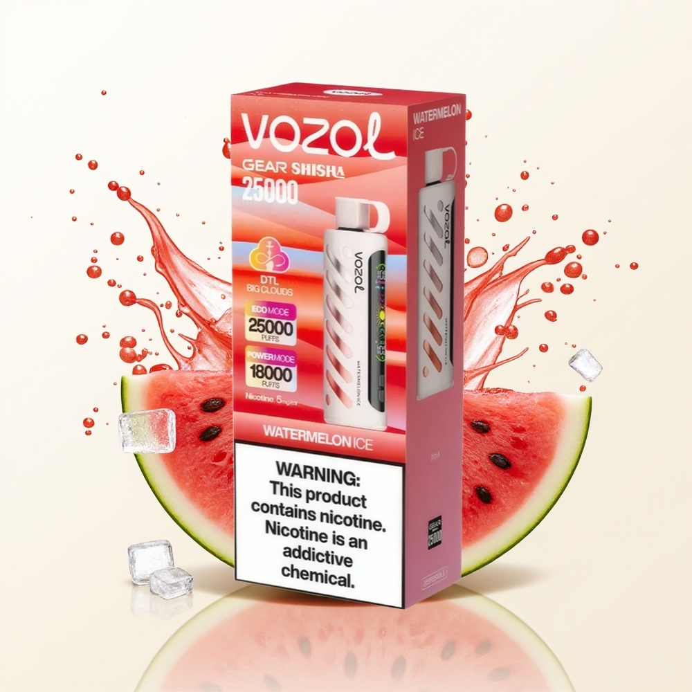 VOZOL Gear Shisha 25000 Lodowy Arbuz z Podwójnym Mesh i S.i.L.C Tech