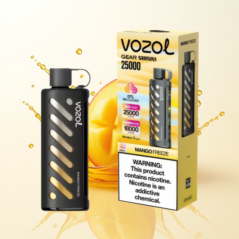 VOZOL Gear Shisha 25000 Mango Mroźny z Podwójnym Meshem i 5mg Nikotyny
