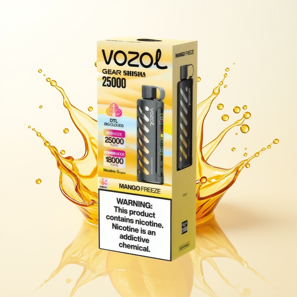 VOZOL Gear Shisha 25000 Mango Mroźny z Podwójnym Meshem i 5mg Nikotyny
