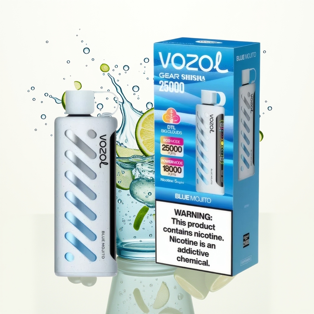 VOZOL Gear Shisha 25000 Niebieski Mojito z Dual Mesh i 5mg Nikotyny
