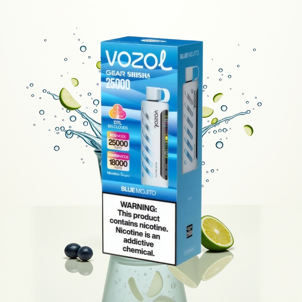 VOZOL Gear Shisha 25000 Niebieski Mojito z Dual Mesh i 5mg Nikotyny