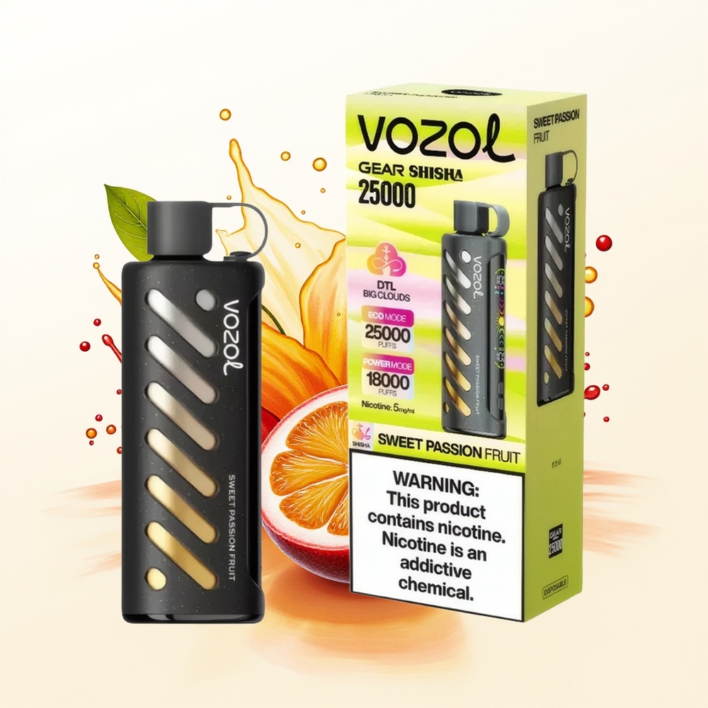 VOZOL Gear Shisha 25000 Słodka Męczennica z Podwójnym Meshem i 5mg Nikotyny