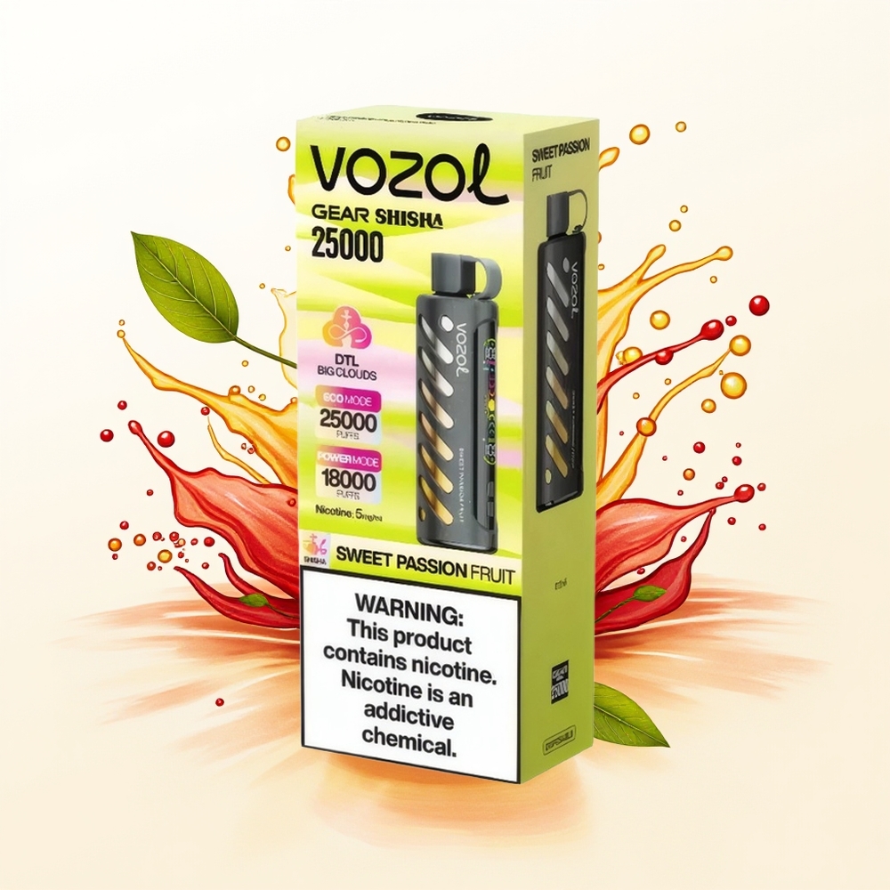 VOZOL Gear Shisha 25000 Słodka Męczennica z Podwójnym Meshem i 5mg Nikotyny