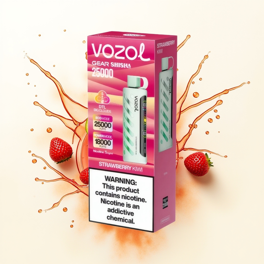 VOZOL Gear Shisha 25000 Truskawka Kiwi Podwójna Moc 1000mAh